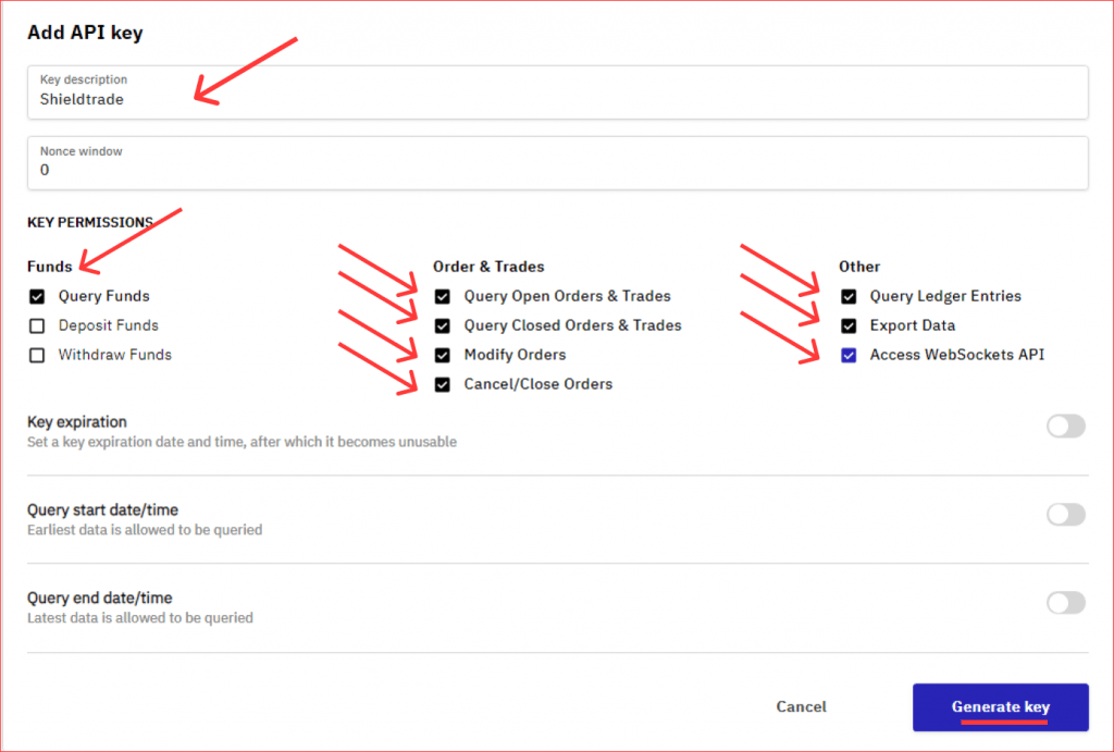 How to connect ShieldTrade to Kraken