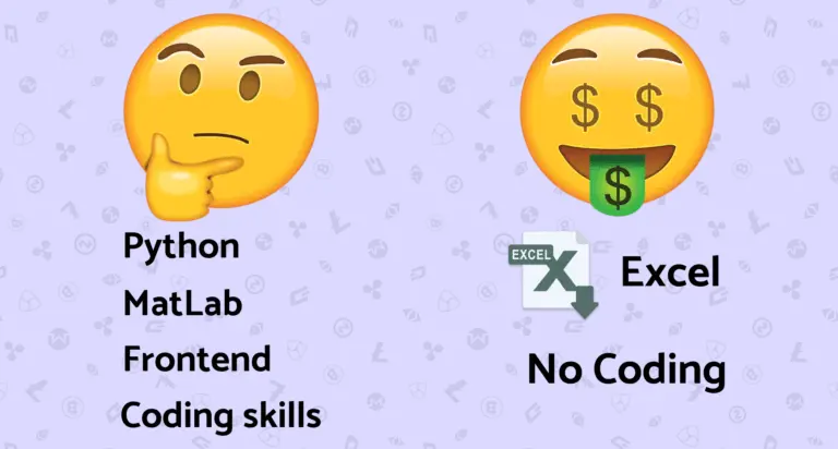 Sad face with python matlab and coding skill text near a smiling face with Excel and no coding skills