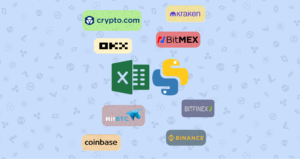 crypto excel logo sourranded by exchages logos